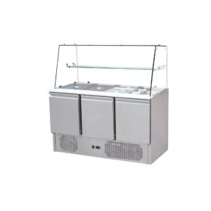 Saladette réfrigérée 3 portes + Vitres doit - 1365 x 700 x 1330 mm